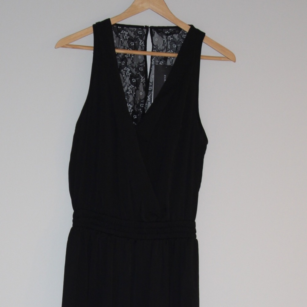 Zara sleeveless silk lace jumper romper NWT - Picture 2 of 8